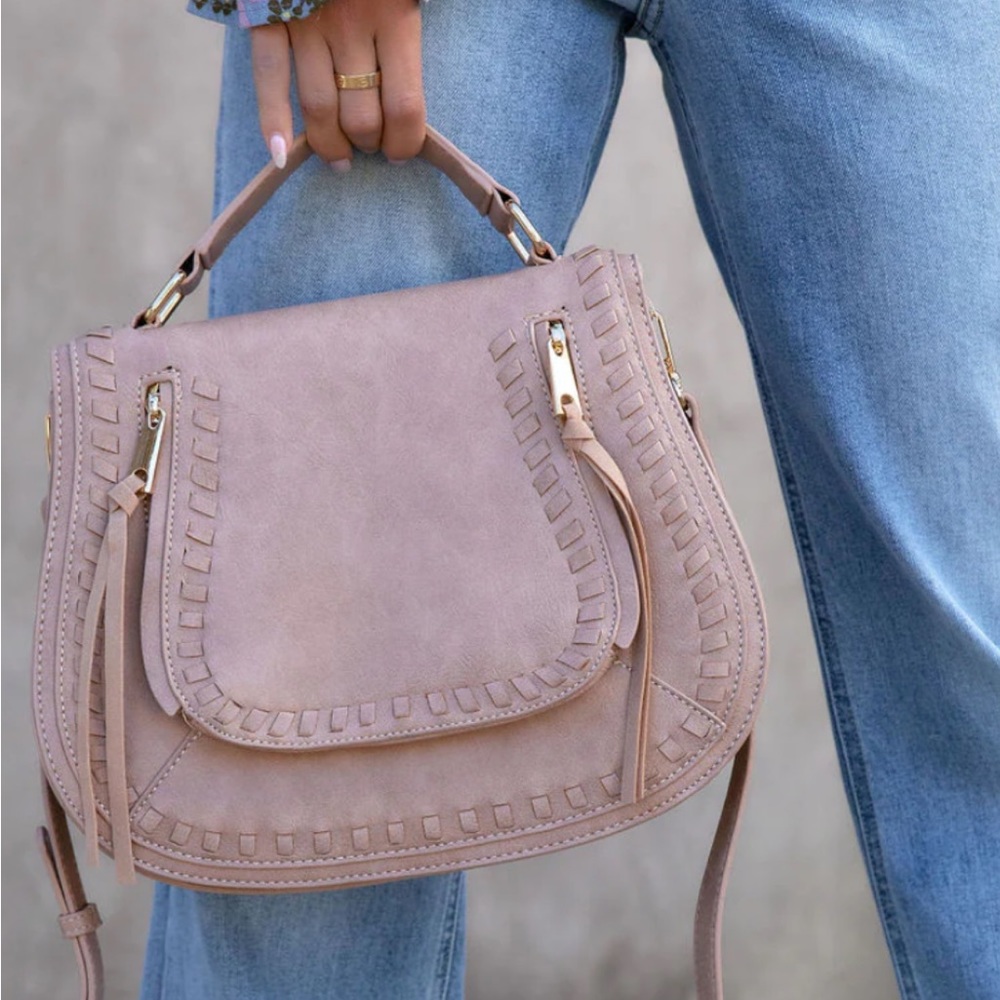 Beautiful faux leather tan bag